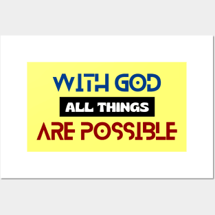 With God All Things Are Possible | Christian Typography Posters and Art